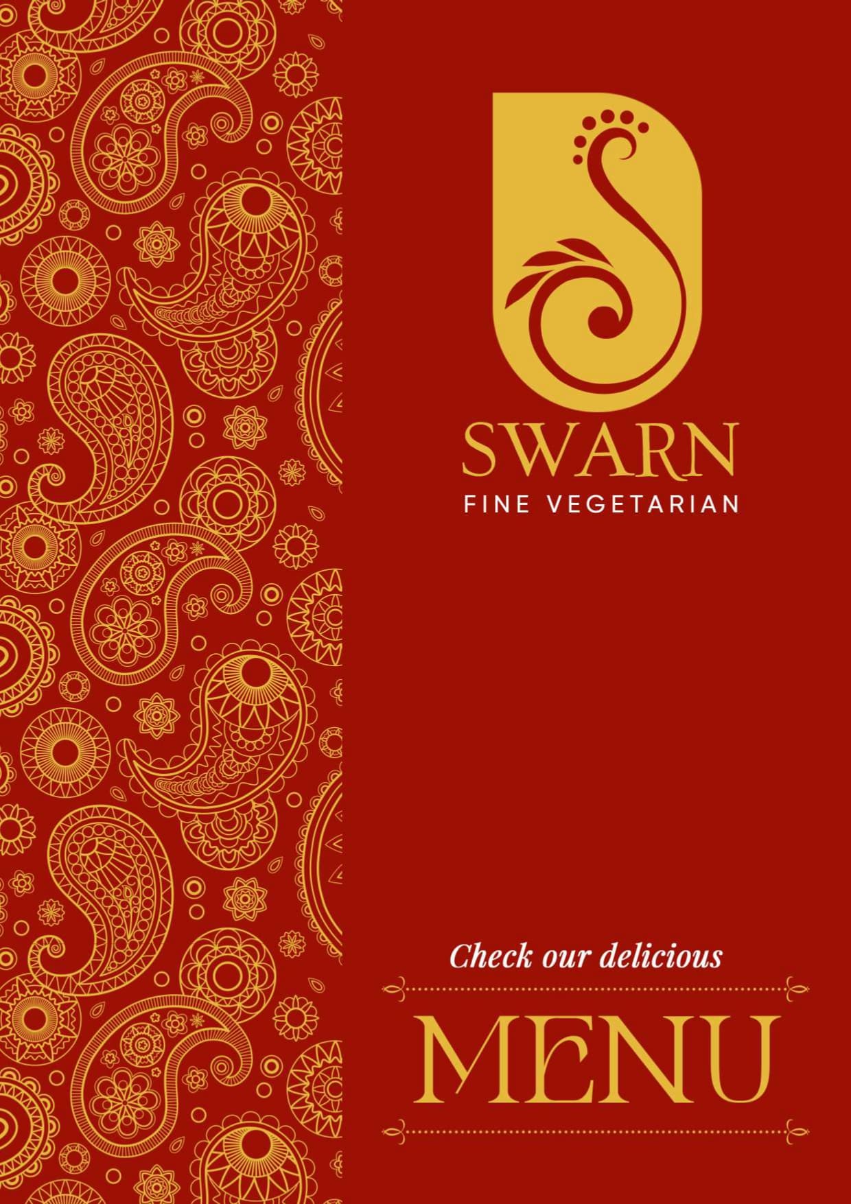 Restaurant menu page 1
