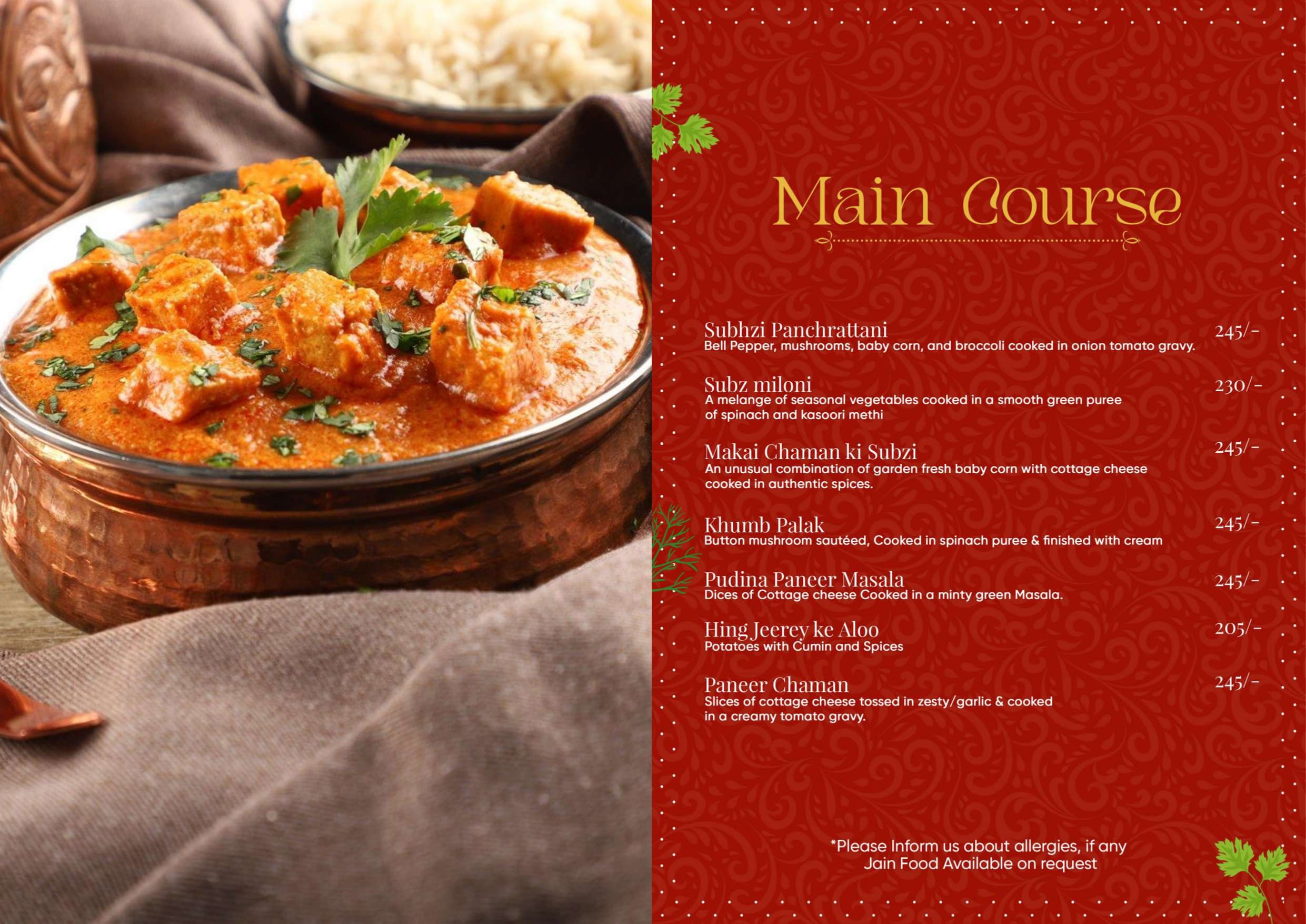 Restaurant menu page 8