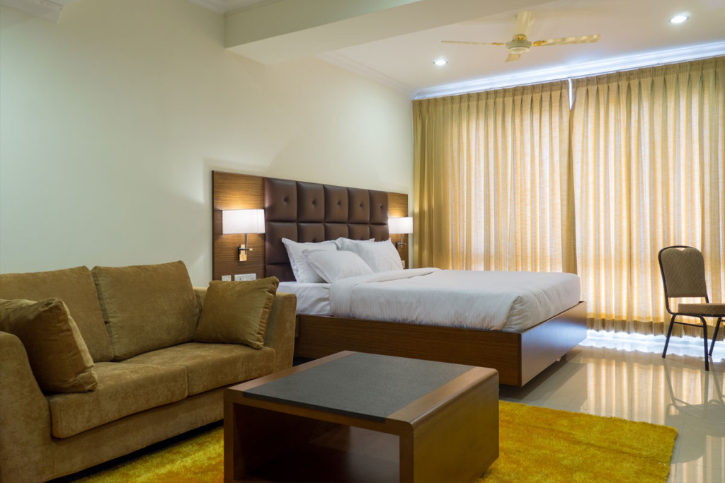 Suite living area at Hotel Saptagiri